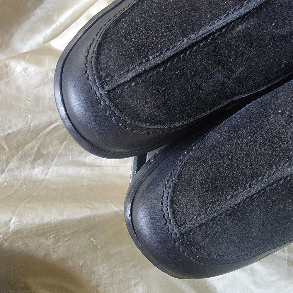 VTG Dr Martens 9562 Black Leather Suede Slip On Toggle Shoe NIB Deadstock M9 - Picture 6 of 9